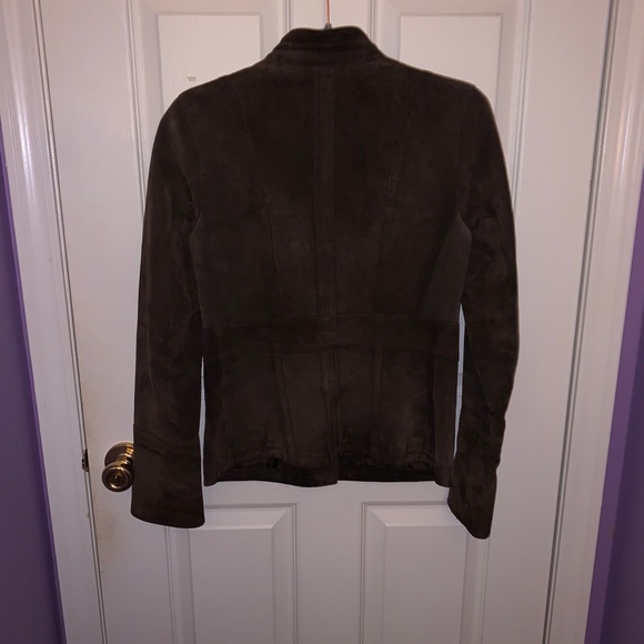 Brown Leather Calvin Klein Bomber Jacket - Picture 3 of 8